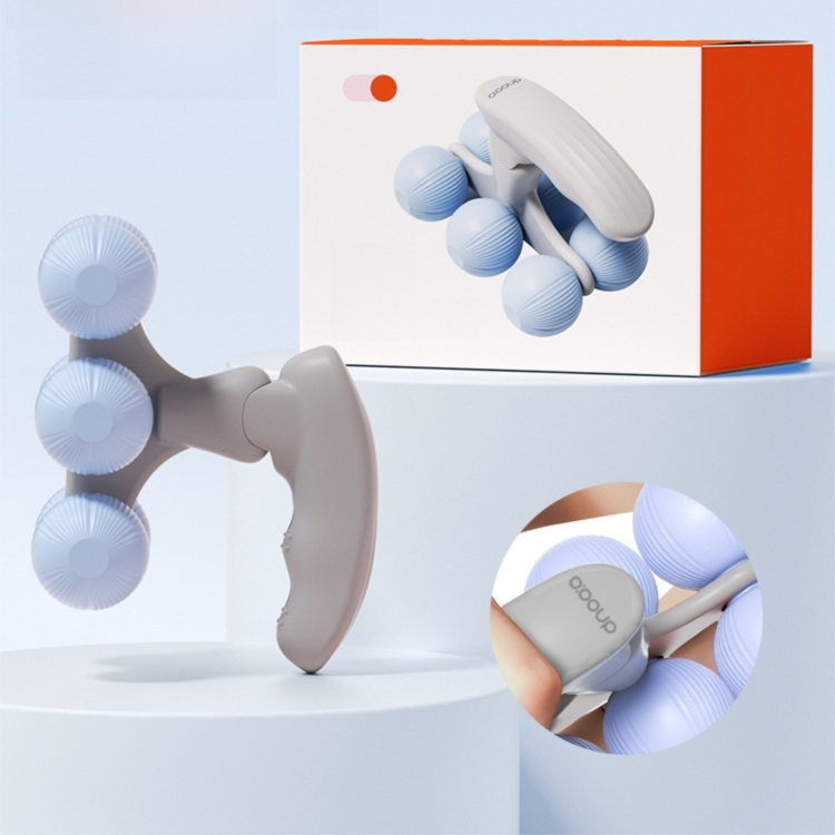 Blue Compact 6-Wheel Handheld Massager - Smooth & Silent, Deep Tissue Muscle Relaxer for Yoga Fitness and Home Recovery