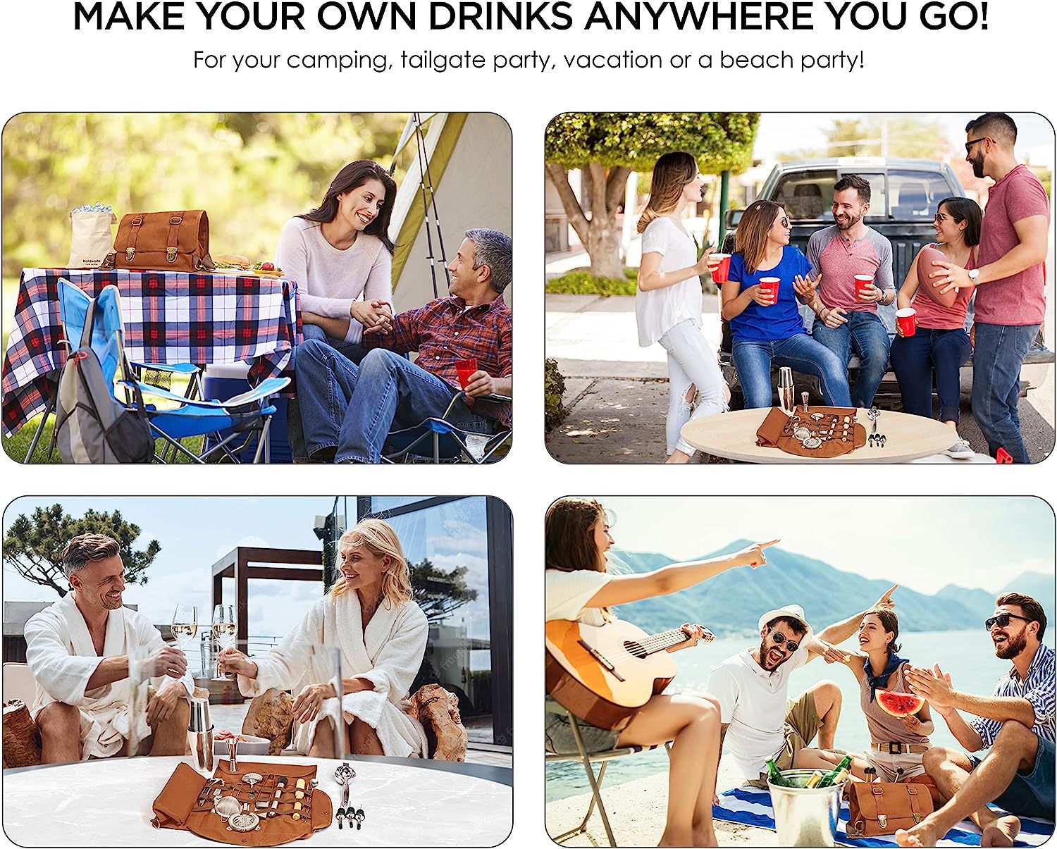 Blue Professional Bartender Kit Travel Bag - Durable Canvas Tool Organizer and Bar Briefcase with Metal Buckles (45x35cm)