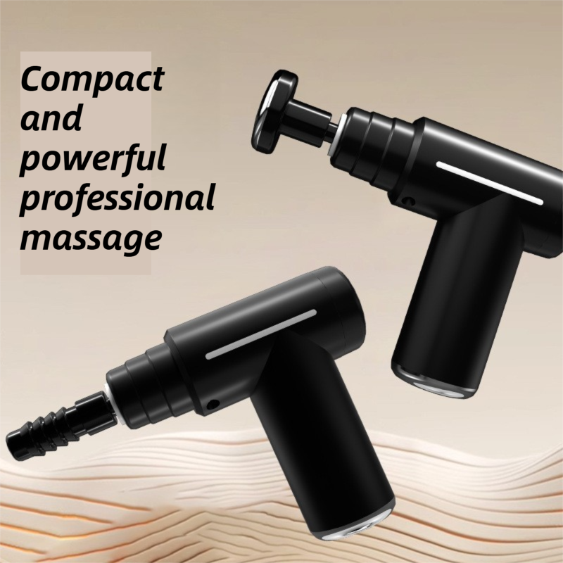 Blue Lightweight Mini Hot Cold Massage Gun with 6 Heads - 6 Intensity Dual Thermal Therapy Muscle Reliever for Portable Body Recovery