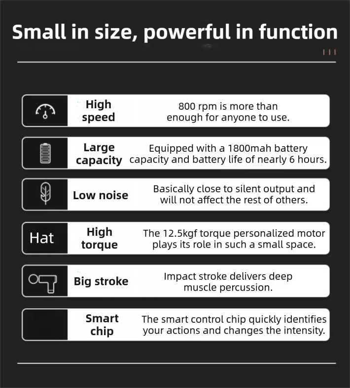 Red Lightweight Mini Hot Cold Massage Gun with 6 Heads - 6 Intensity Dual Thermal Therapy Muscle Reliever for Portable Body Recovery