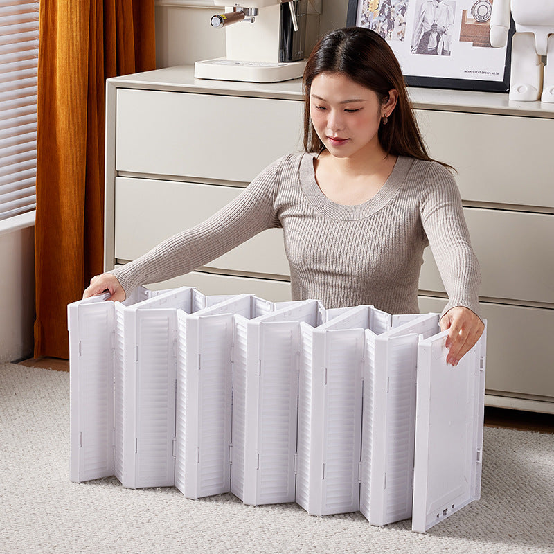 Transparent Brown 6-Layer Foldable Shoe Storage Tower with Transparent Display Panel & Back Ventilation - One-Pull Instant Setup Stackable Box (25.5x34.5x105CM)