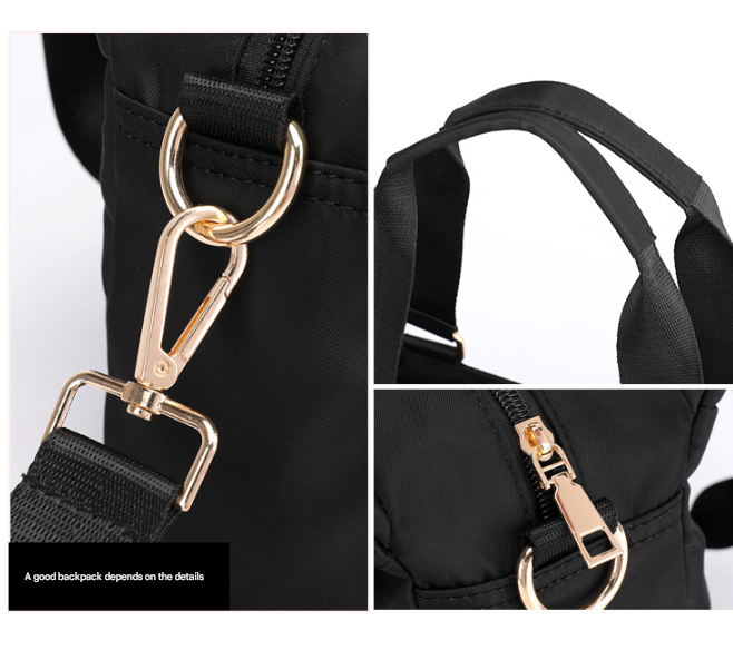 Brown Women's Large Capacity Water-Resistant Nylon Handbag Multi-Compartment Crossbody Shoulder Bag for Work Travel and Daily Use 30cm