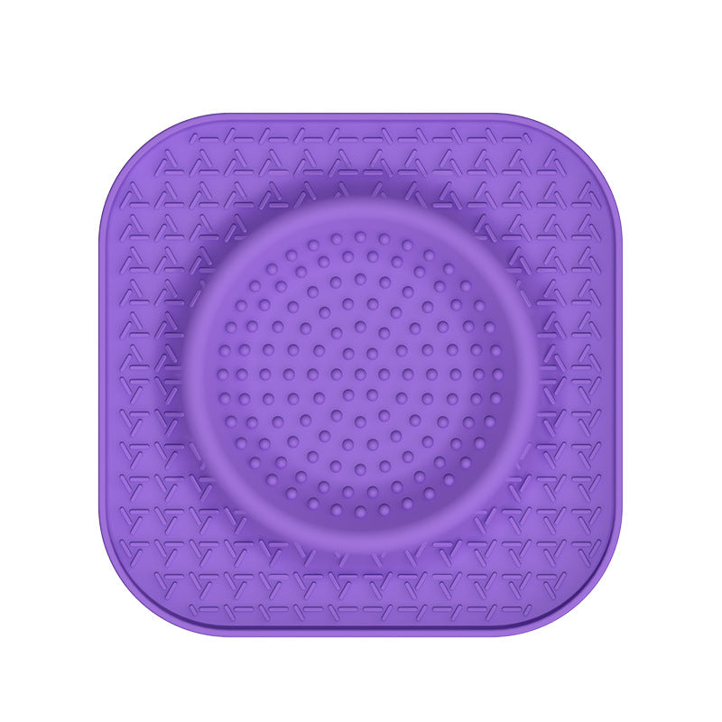 L Purple 2-Pack Premium Silicone Pet Lick Mat - Slow Feeder for Dogs and Cats with Powerful Suction Base - Anxiety Relief and Boredom Buster for Grooming and Bathing