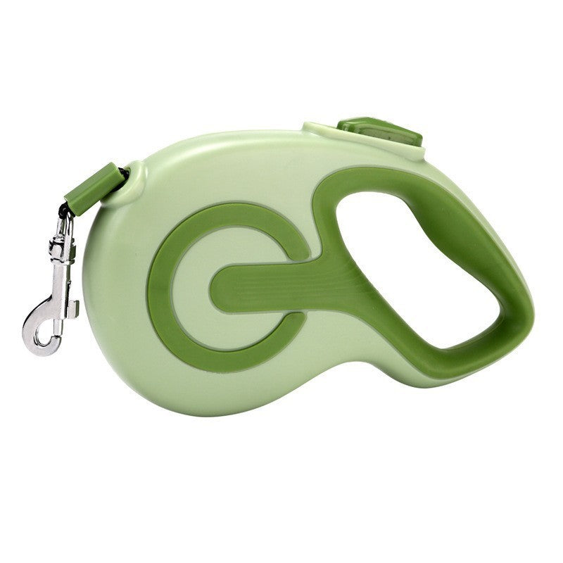 Green 3 Meter Retractable Dog Leash | Ergonomic Anti-Slip Grip | Heavy Duty Nylon Rope for Small to Medium Dogs