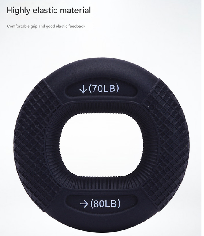 Black 70/80LB 2-Pack Silicone Hand Grip Strengthener Rings - Dual-Resistance Finger Exerciser and Forearm Trainer for Muscle Recovery and Carpal Tunnel Prevention