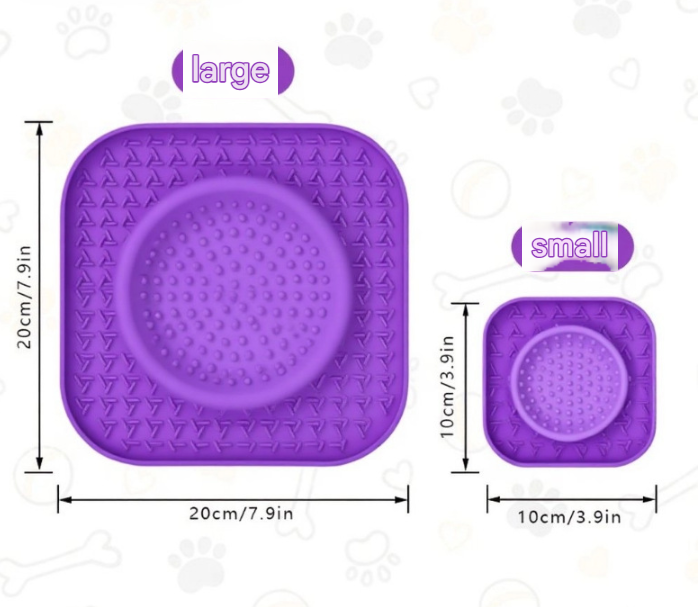 L Orange 2-Pack Premium Silicone Pet Lick Mat - Slow Feeder for Dogs and Cats with Powerful Suction Base - Anxiety Relief and Boredom Buster for Grooming and Bathing