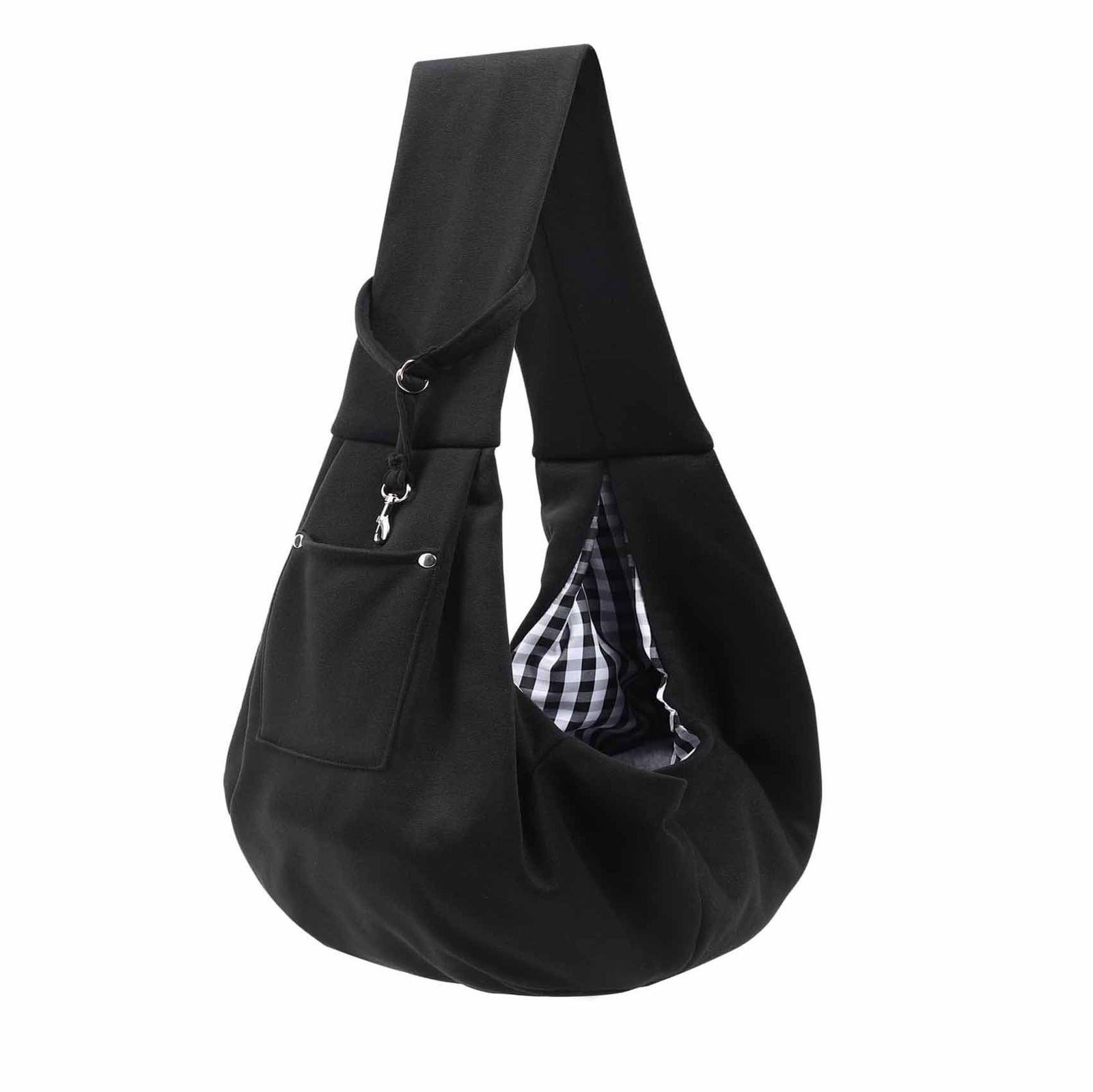 Black Portable Pet Carrier Backpack - Adjustable Shoulder Sling for Small Dogs & Cats (69.85 x 59.94 x 39.88cm) - Breathable Outdoor Travel Bag