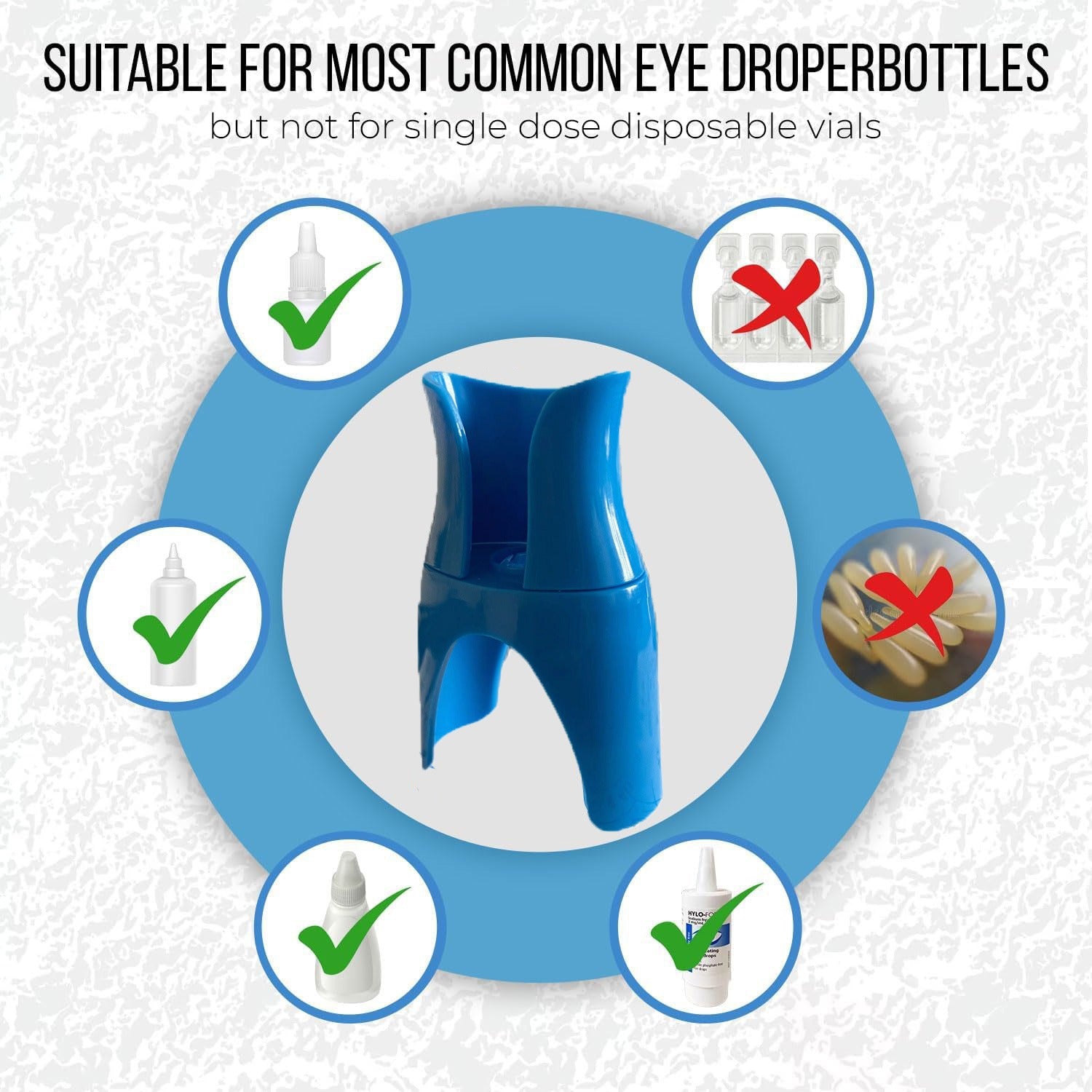 Dark Blue Eye Drop Applicator – Safe & Hygienic Eyedrop Dispenser for Precise Application