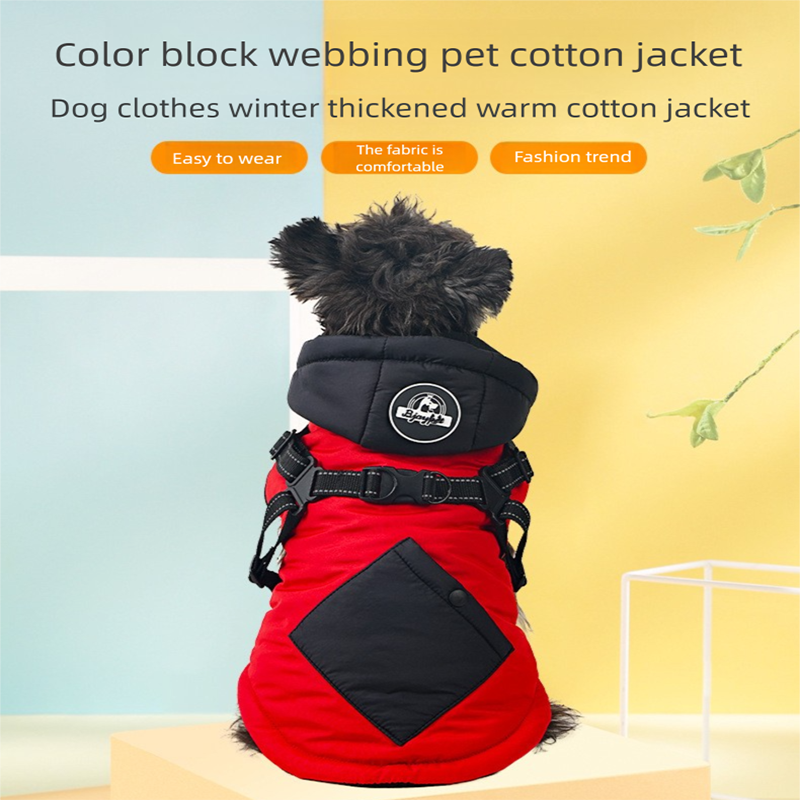 Green Thickened Winter Dog Coat with Reflective Strips – Waterproof, Windproof Pet Jacket for Small to Medium Dogs, Adjustable Fit with Detachable Leash Hook and Decorative Velcro Patch(Size: S)