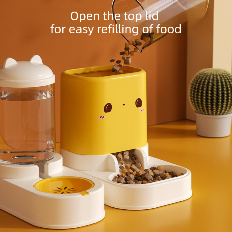 Green Cat & Dog Automatic Feeder & Waterer Set – 2-in-1 Dry & Wet Separation Station with 2200ml Food & 1000ml Water Capacity