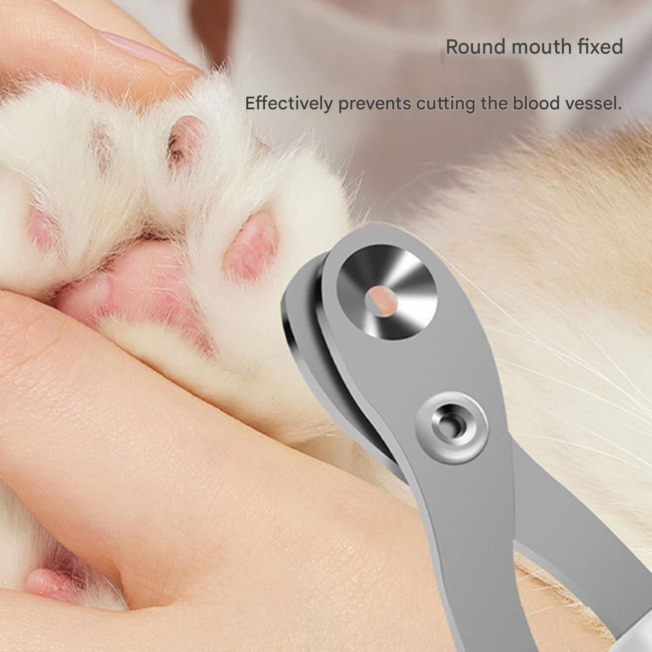 Transparent cat Complete Cat Care Set - One-Touch Deshedding Brush, Stainless Steel Nail Clipper & Fur Collection Locket