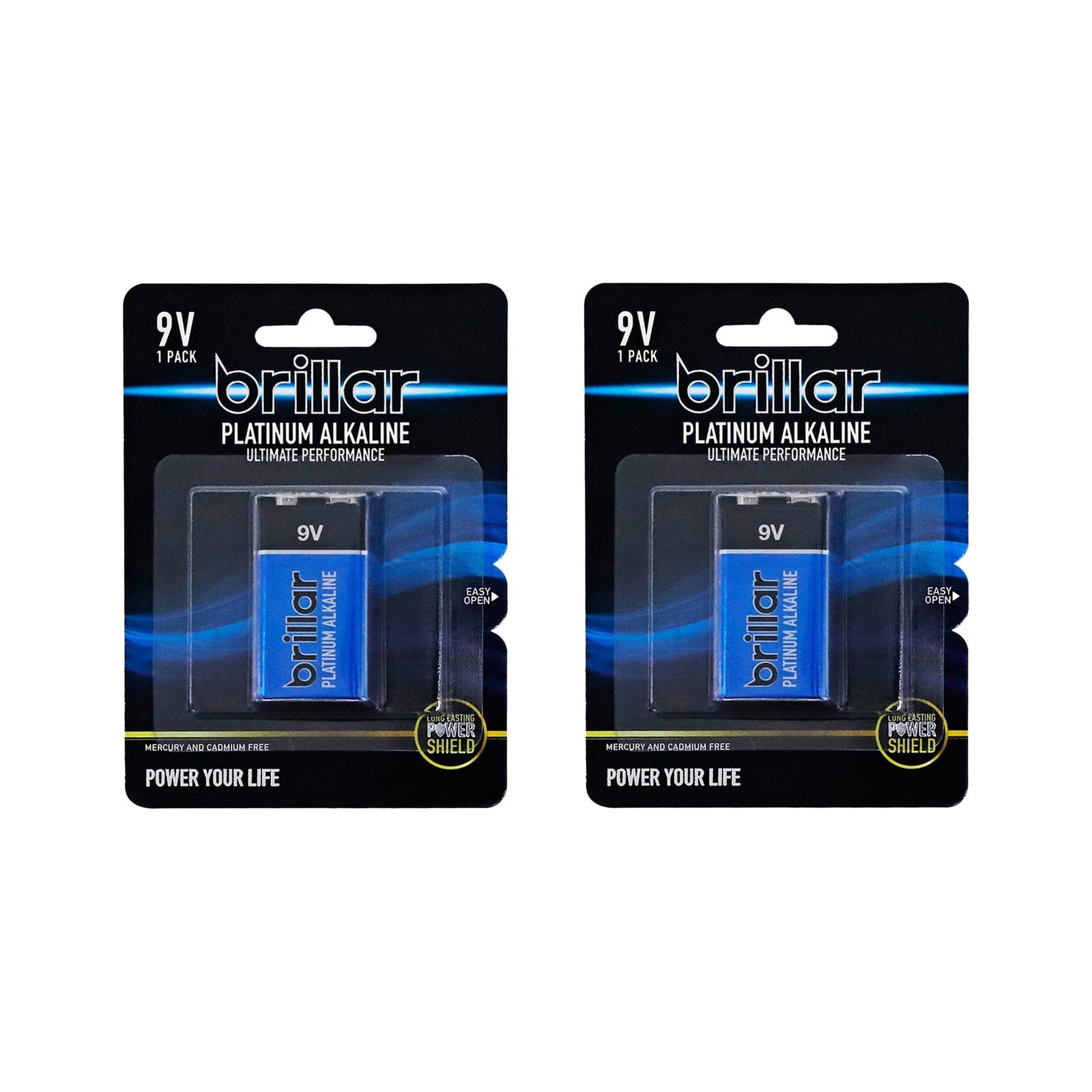 2 Pack Brillar 9V Platinum Alkaline Battery
