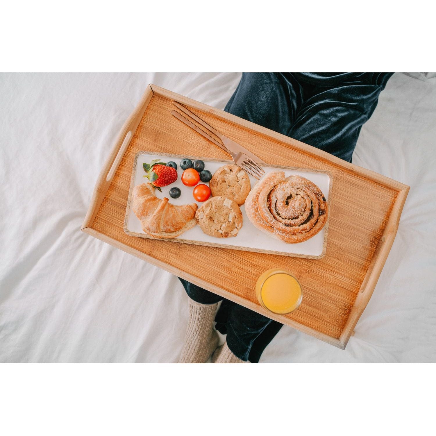 Foldable Bamboo Bed Tray / Breakfast Serving Table