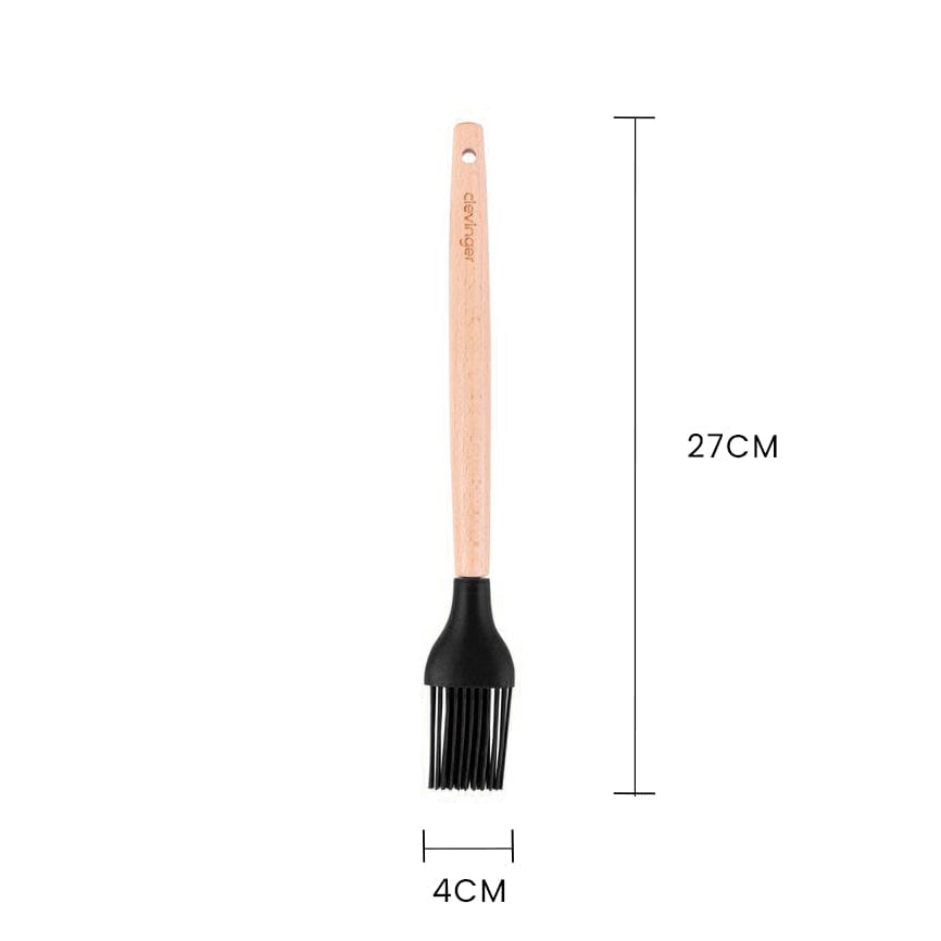Beechwood & silicone basting brush charcoal