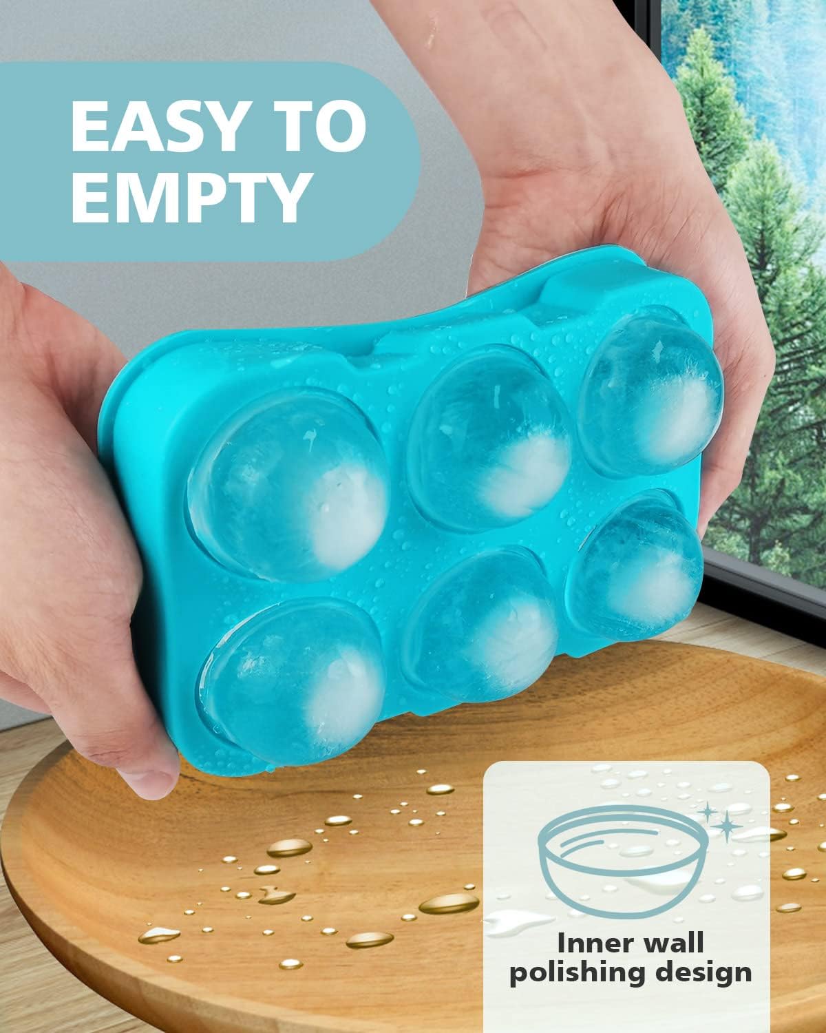 Easy Pop Silicone 6 Sphere Ice Cube Tray
