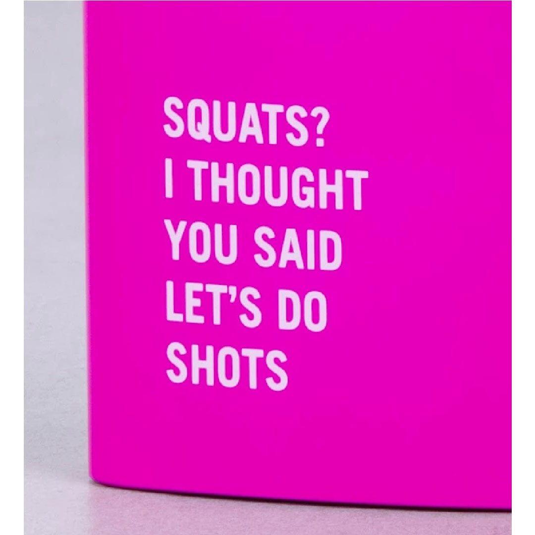 175ml Stainless Steel Hip Flask w Funny Quotes-Pink