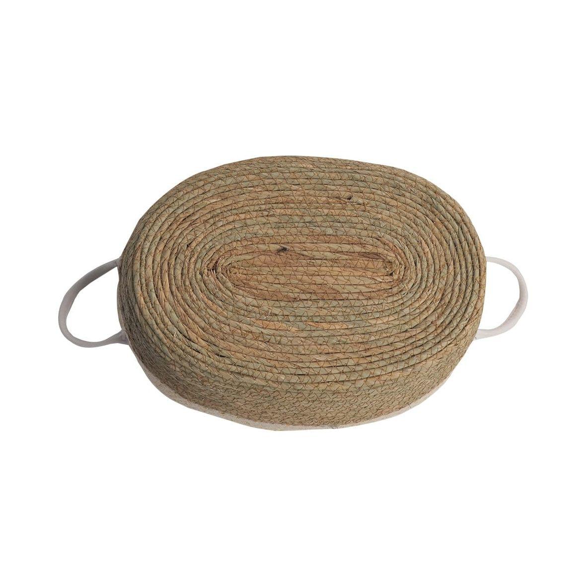 2 Piece Cotton Rope Stripe Carry Handles Storage Baskets set