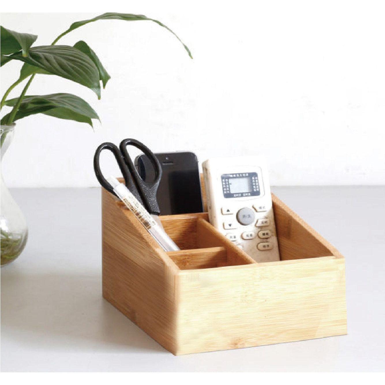 Bamboo Storage Box with 4 Slots