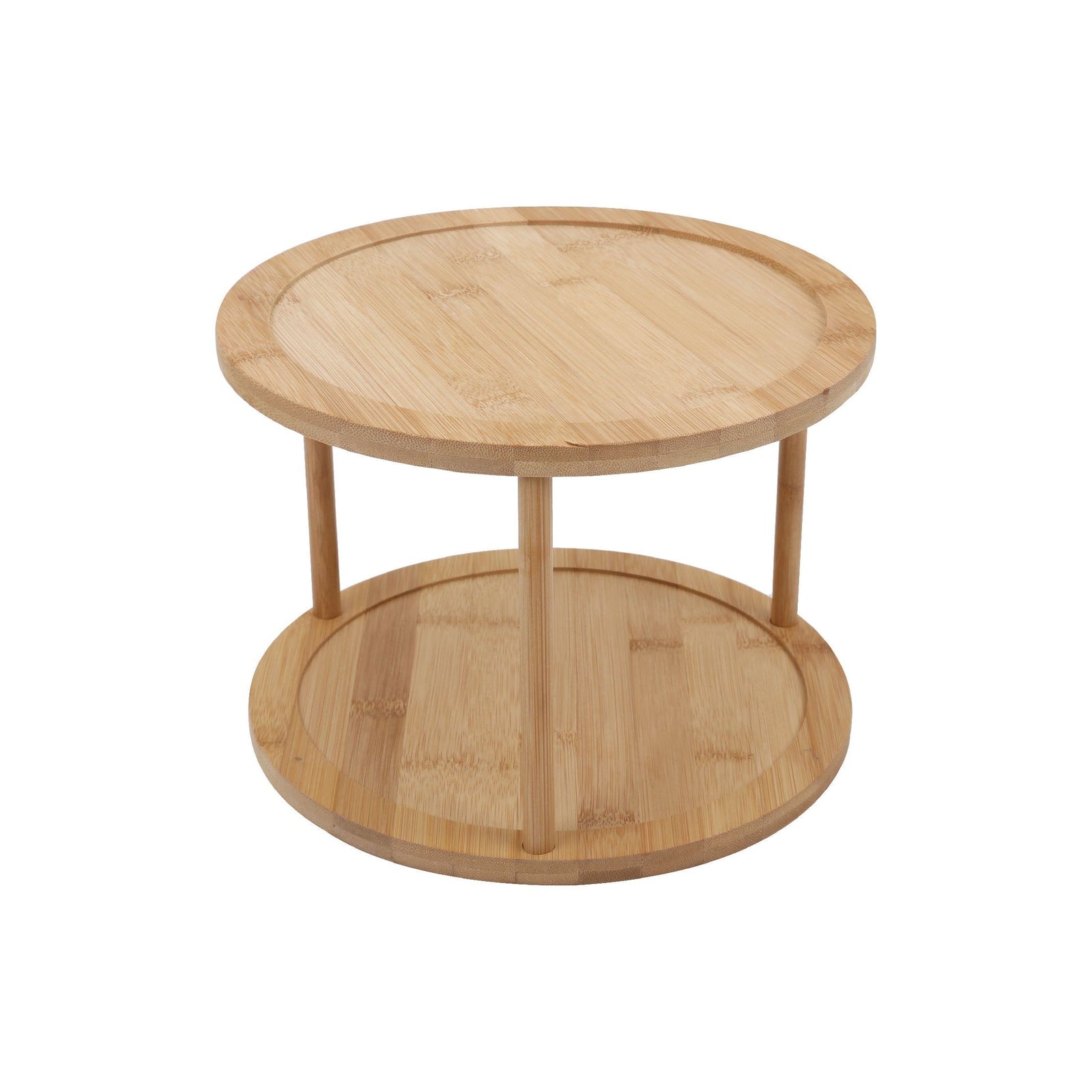 Bamboo Lazy Susan Turntable 2 Tiers