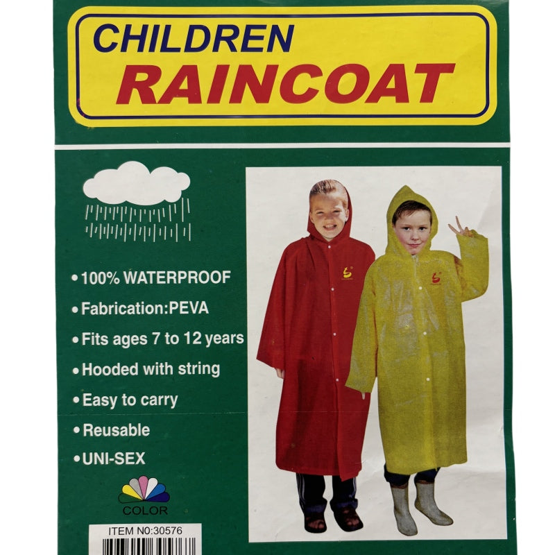 2 PCs of PEVA CHILDS' RAINCOATs fits 7~12years - 2x Blue