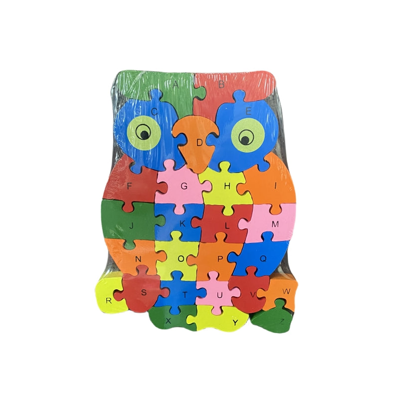 WOODEN ANIMAL PUZZLES ALPHABET AND NUMBER ASSORTED - Snake