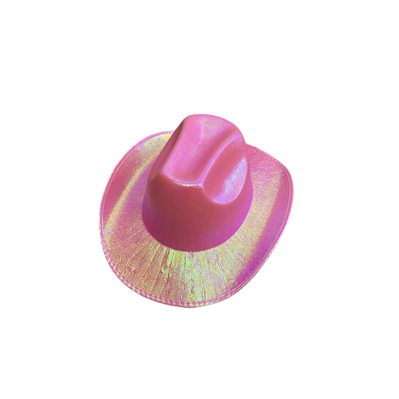 Holographic Cowboy Party Hat (Adult Size) - Blue