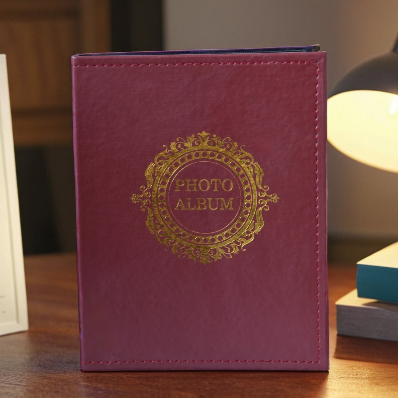 Classic photo album 200 Pcs 4x6 photos Red and Black - Red