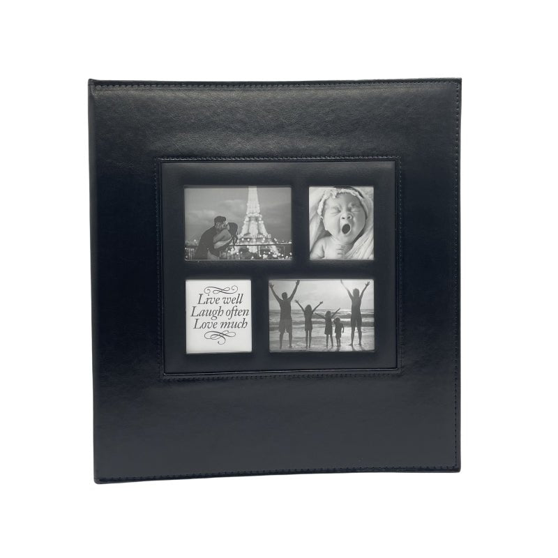 Extra Large 600-Pocket Leather Photo Album - Silver