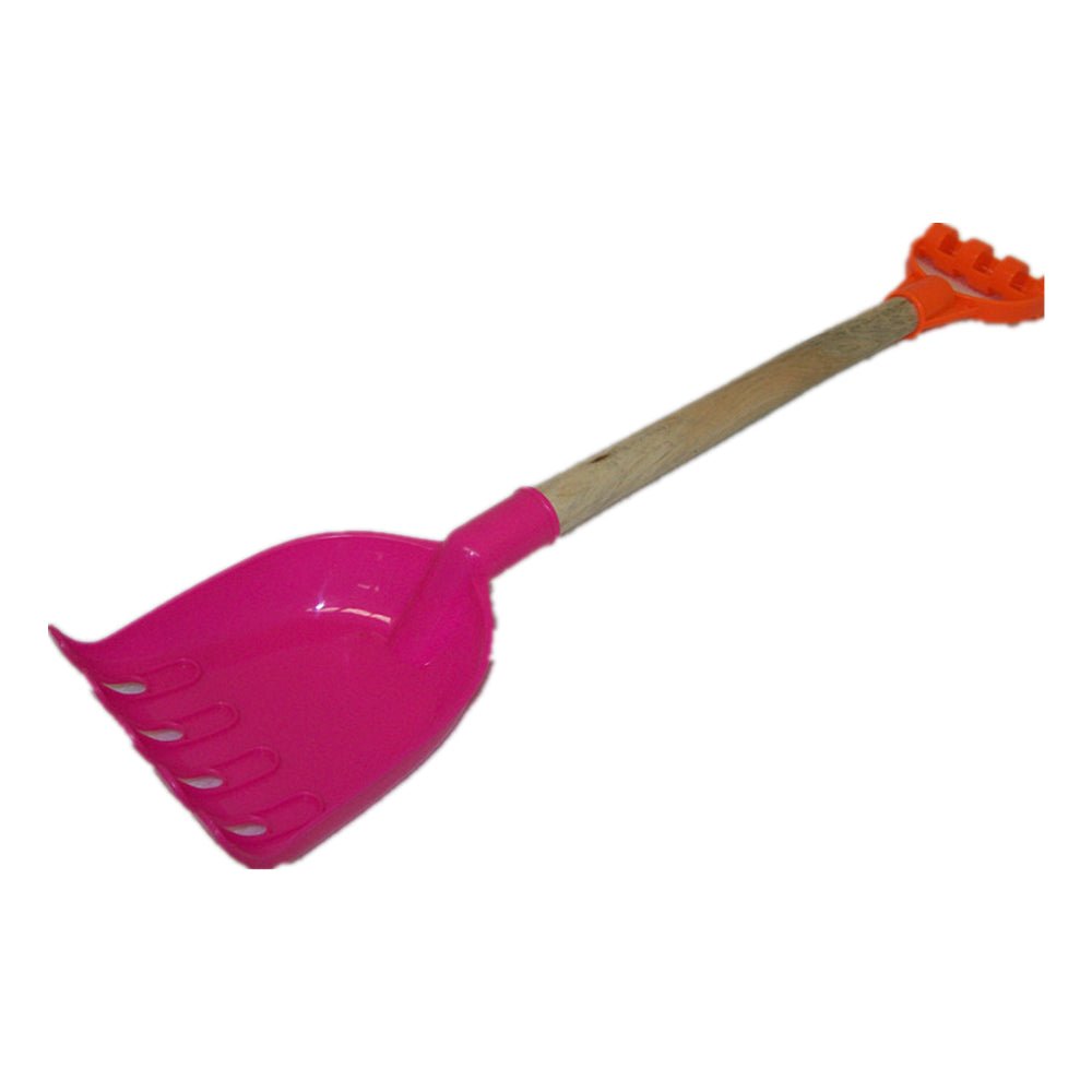 2x Wooden handle toy rake