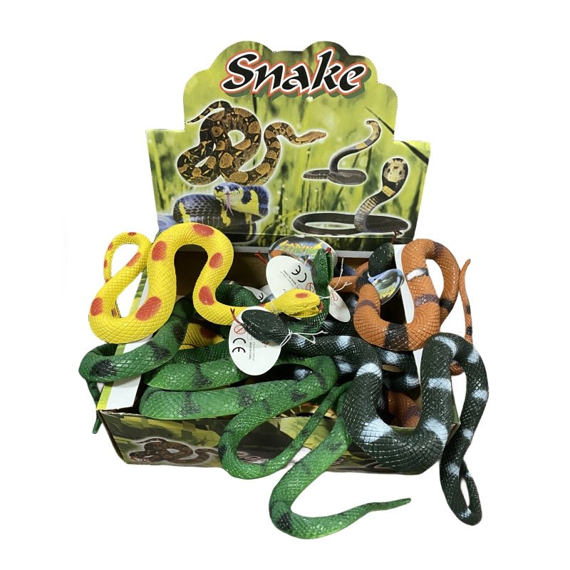 4x Rubber Snakes Realistic Trick Simulation Whimsy Fake Garden Pretend Toy