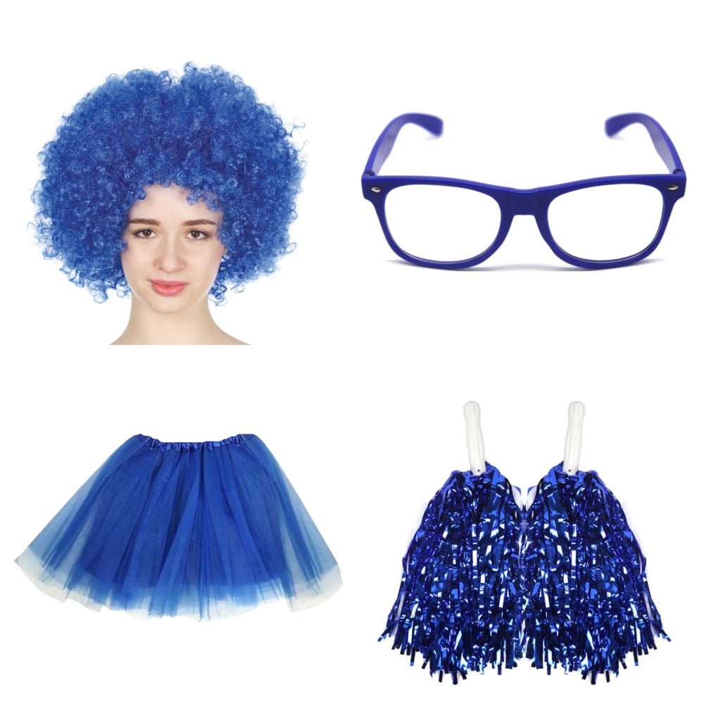 School house carnival colour celebrates kit Wig Glasses Tutus and Pom Poms - Yellow