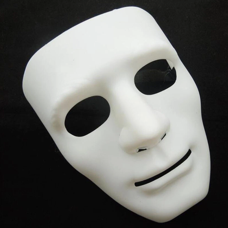 2x Robot Plain Mask Purge Style Halloween Scary Ghost Blank Mask Unisex - 2x White