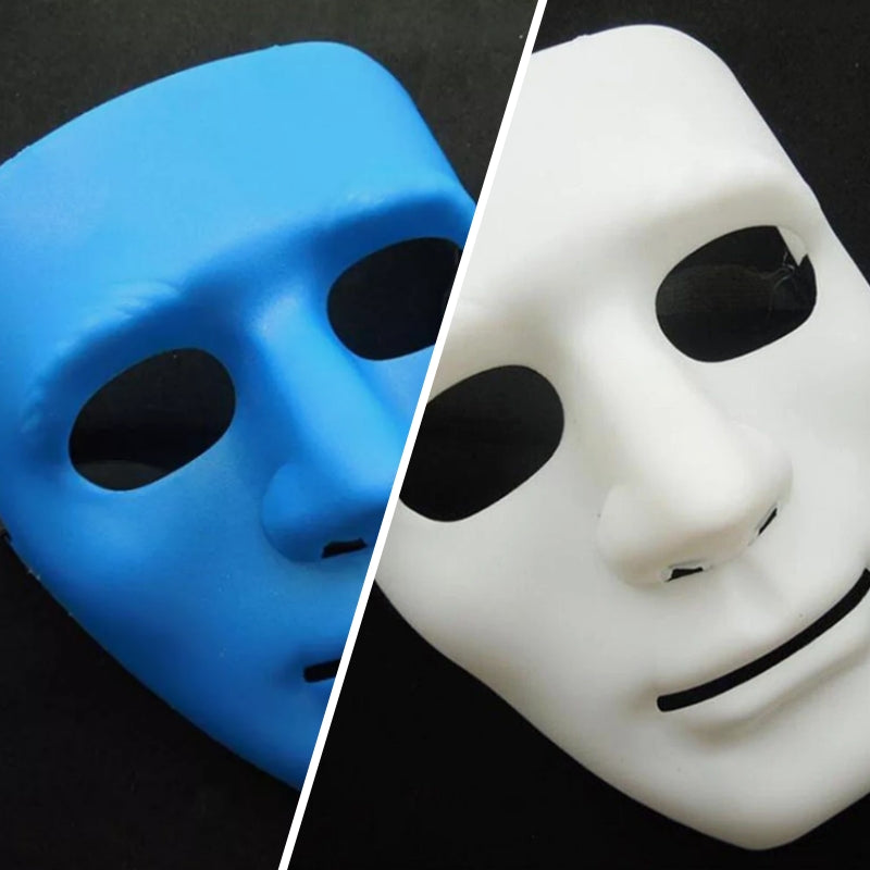 2x Robot Plain Mask Purge Style Halloween Scary Ghost Blank Mask Unisex - 2x White