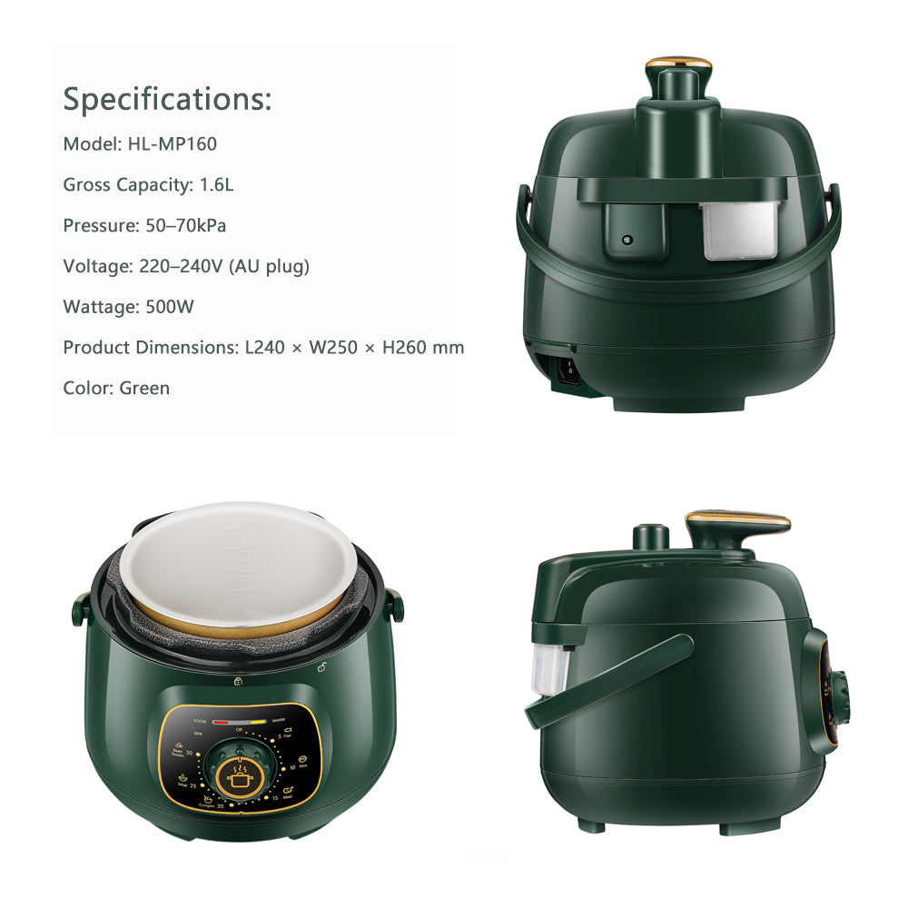 Hoper Layer Mini Electric Pressure Cooker – HL-MP160 3-Cup Small Rice Cooker