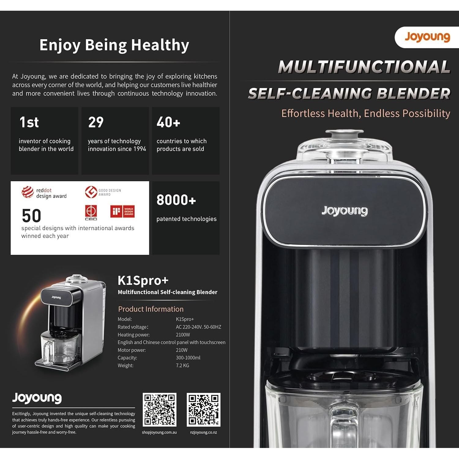 Joyoung K1S Pro Soymilk Machine Soybean Milk Coffee Maker Juicer Water Dispenser