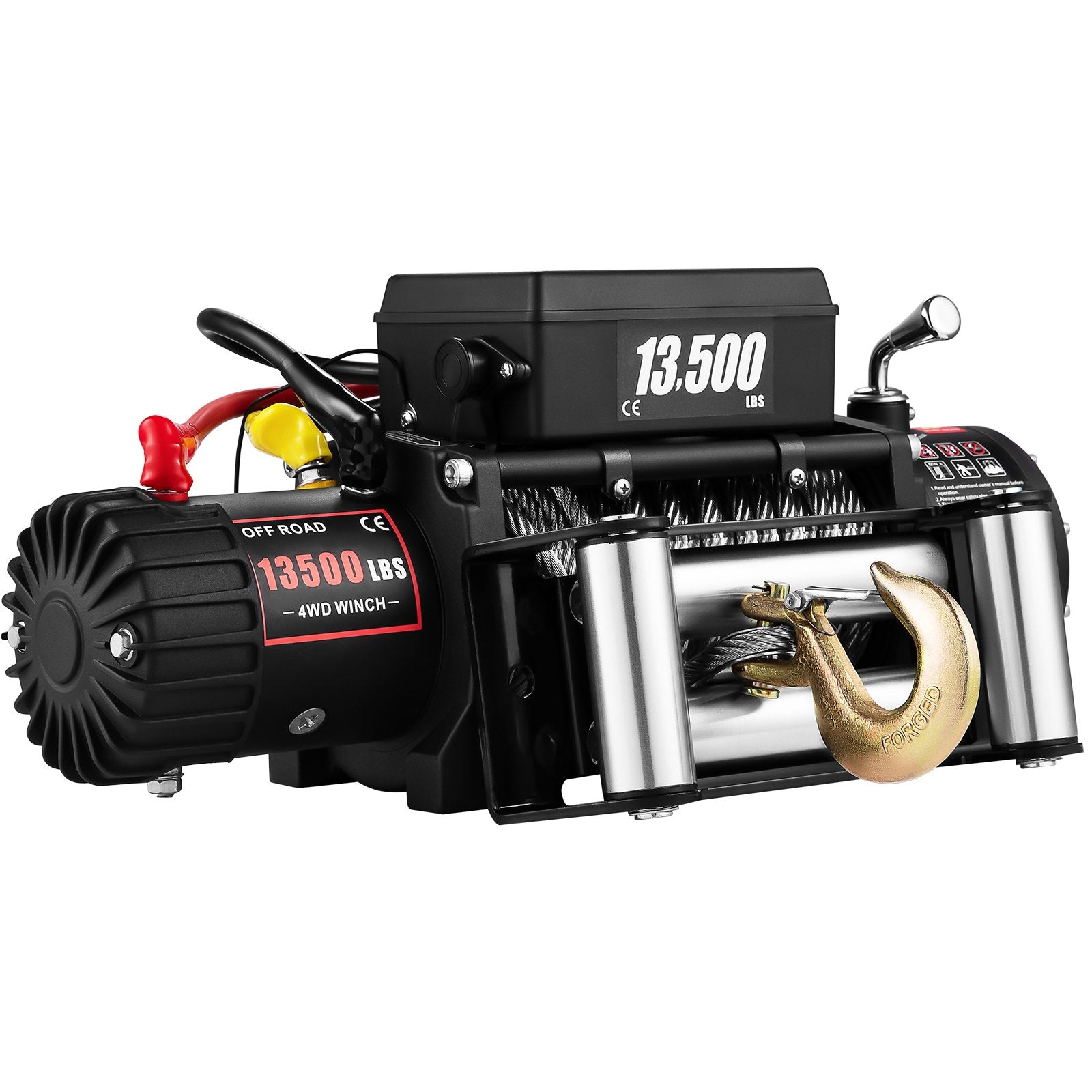VEVOR Electric Winch 13500lb/6123kg, Steel Cable Recovery Winch 12V, Power Winch with Wireless Remote Control, Handlebar-Mounted Rocker and Powerful Motor for Boats, UTV, ATV Wrangler Accessories