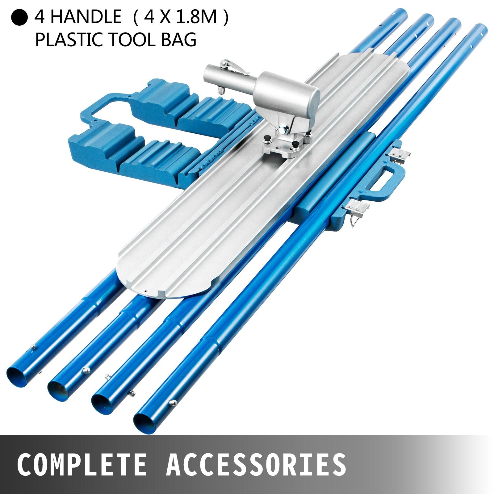 VEVOR Bull Float Magnesium Concrete Float 48 x 8" Round End Concrete Float Tool Cement Tool Bull Concrete Kit Bull Float with 4 Float Handle Bull Float Bracket Concrete Tools Finishing Bull Float
