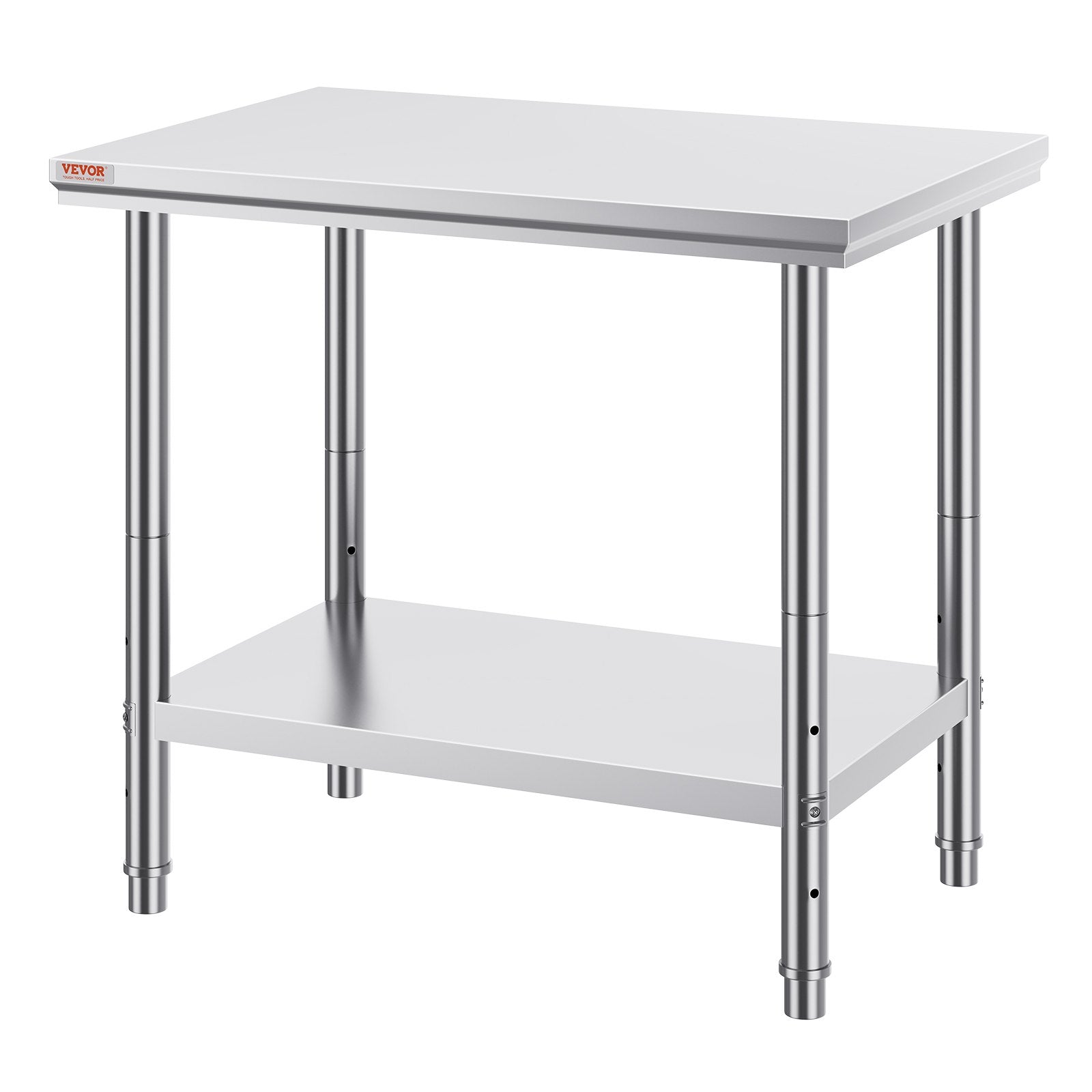 VEVOR 910x610mm Stainless Steel Kitchen Bench Commercial Work Food Prep Table