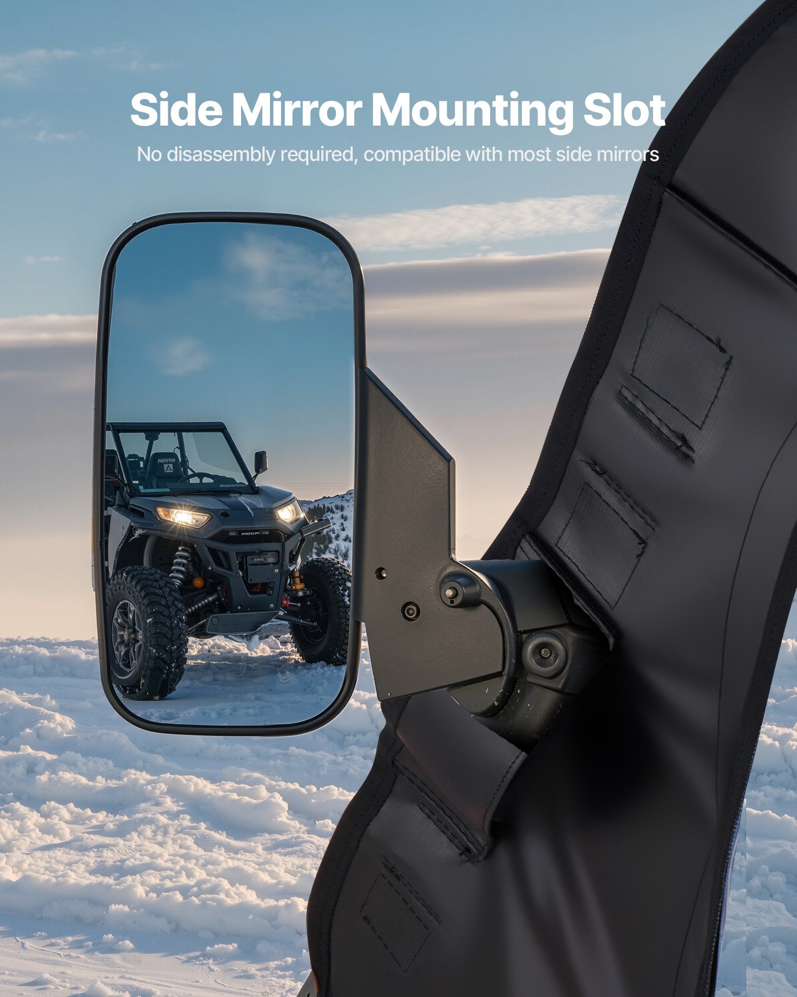 VEVOR Cab Enclosure Upper Doors, Compatible with Polaris RZR PRO 2020-2024/Polaris RZR Turbo2022-2024, Soft Upper Doors, Upgraded Zipper UTV Soft Side Window Kit, Fit with Side Mirrors and Windshields