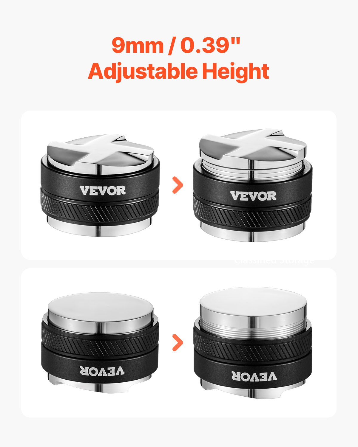 VEVOR 53mm Coffee Distributor 2-in-1 Adjustable Espresso Distributor for Home