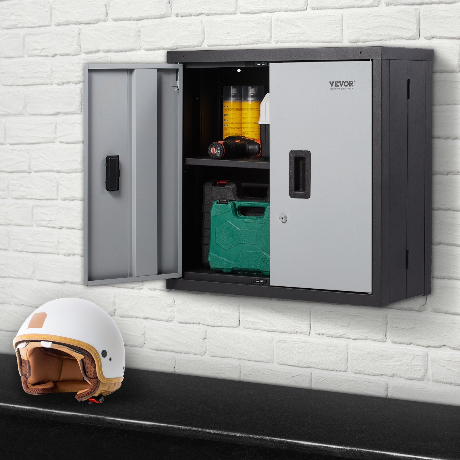 VEVOR Foldable Wall Cabinet Garage Cabinet Wall Mounted 26