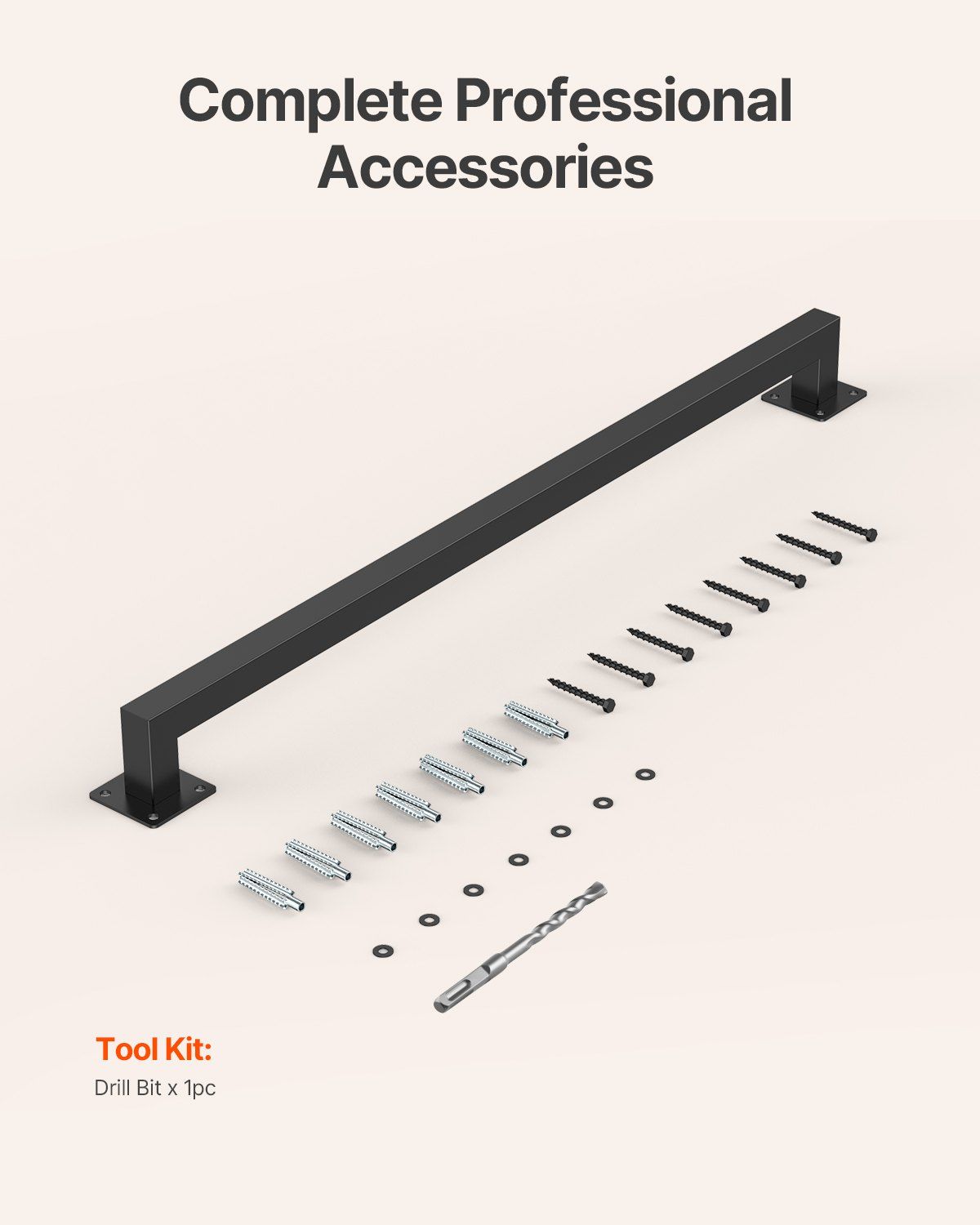 Wall Mounted Stair Handrail, 910mm Black Iron Staircase Handrail Indoor, 113kg Load Capacity, Industrial Railing Hand Rail for Steps, Square Tube for Loft Porch Deck, 2 Sections