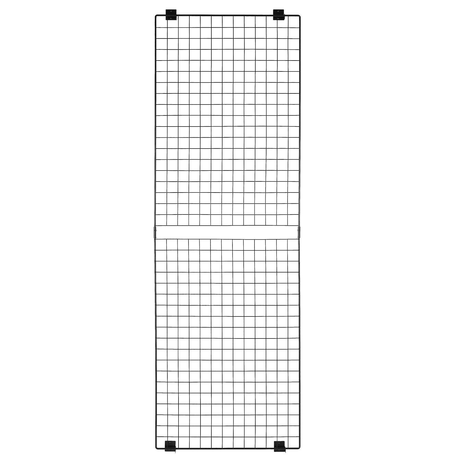 3 Packs Grid Wall Panels, 610 x 1828 mm Wire Grid Panels Display Rack, Wall-Mounted Art Display Shelf, Black Carbon Steel Wall Hanging Gridwall for Craft Show, Decoration, Storage, Notice Board