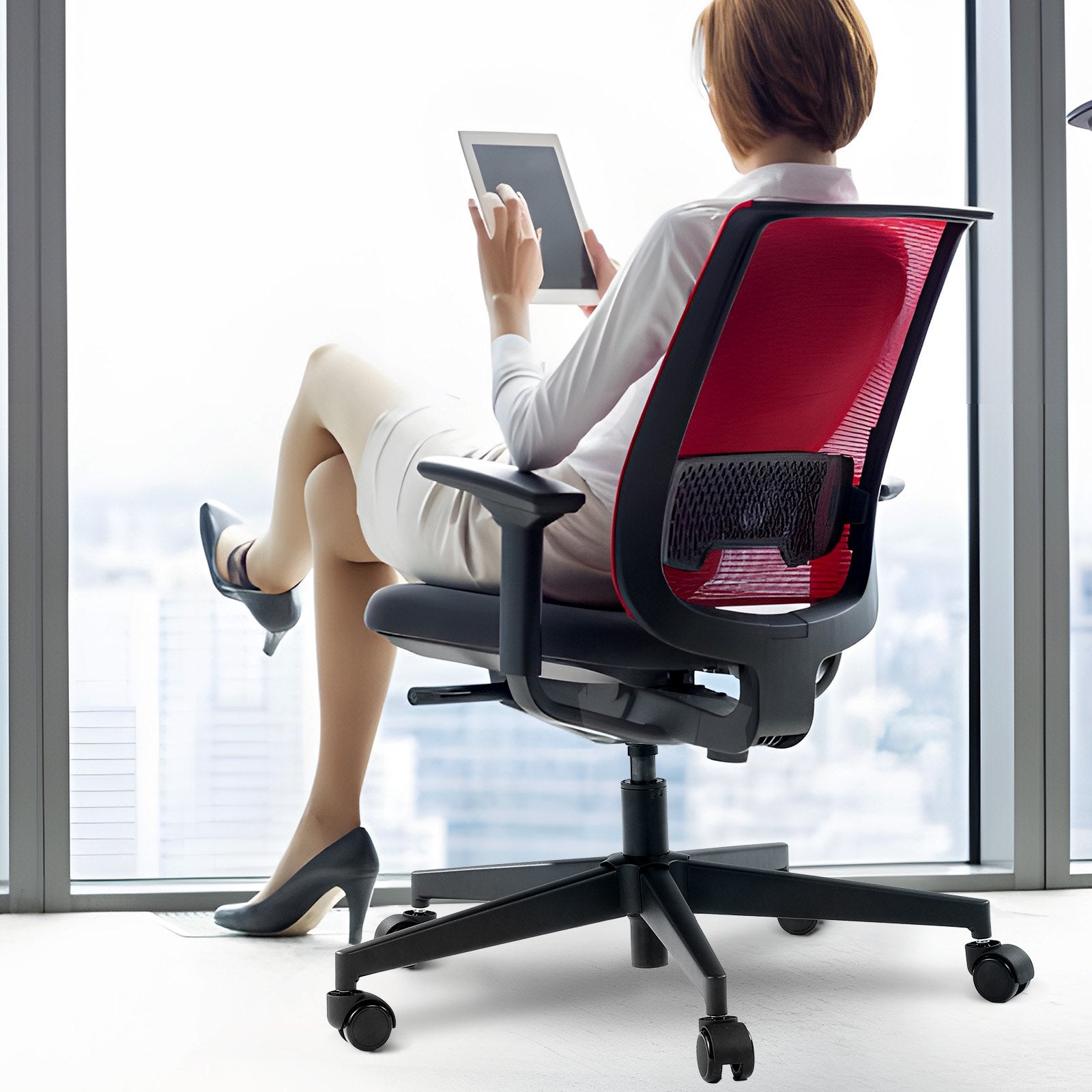 VEVOR Office Chair Base Replacement, 710 mm, 1134 kg Static Load Capacity, Heavy Duty Universal Computer Desk Chair Stool Base Part with Reinforced Metal Legs, Desk Chair Base Replacement Parts, Black