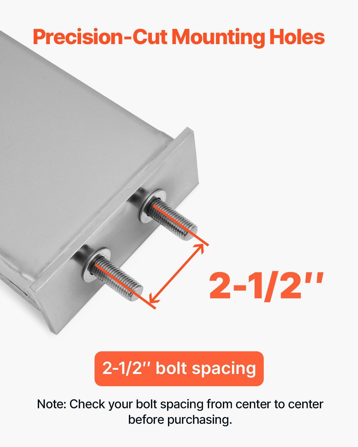 Stainless Steel Mud Flap Hangers with Light Cutouts, 2-1/2" (63.5mm) Bolt Spacing, Spring Loaded Mudflap Hangers for Semi Trucks, 1 Pair Heavy Duty Semi Truck Mud Flap Hanger Set, Silver