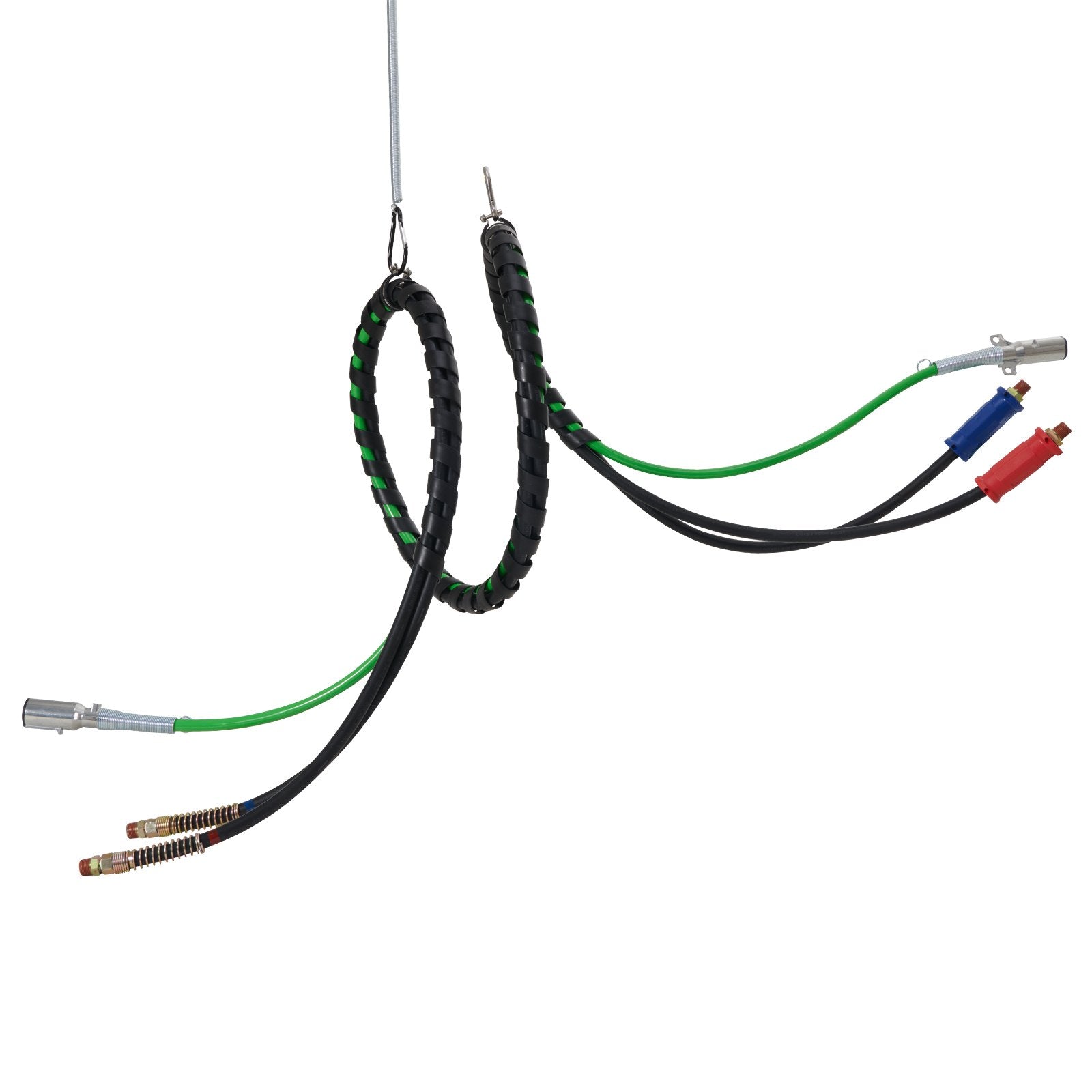 VEVOR 12FT Semi Truck Air Lines Kit, 3-in-1 Air Hoses & ABS Power Line for Semi Truck Trailer Tractor, 7-Way Plug Electrical Cord Cable and Rubber Air Lines Hose Assembly Kit with Hook & Teflon Tape