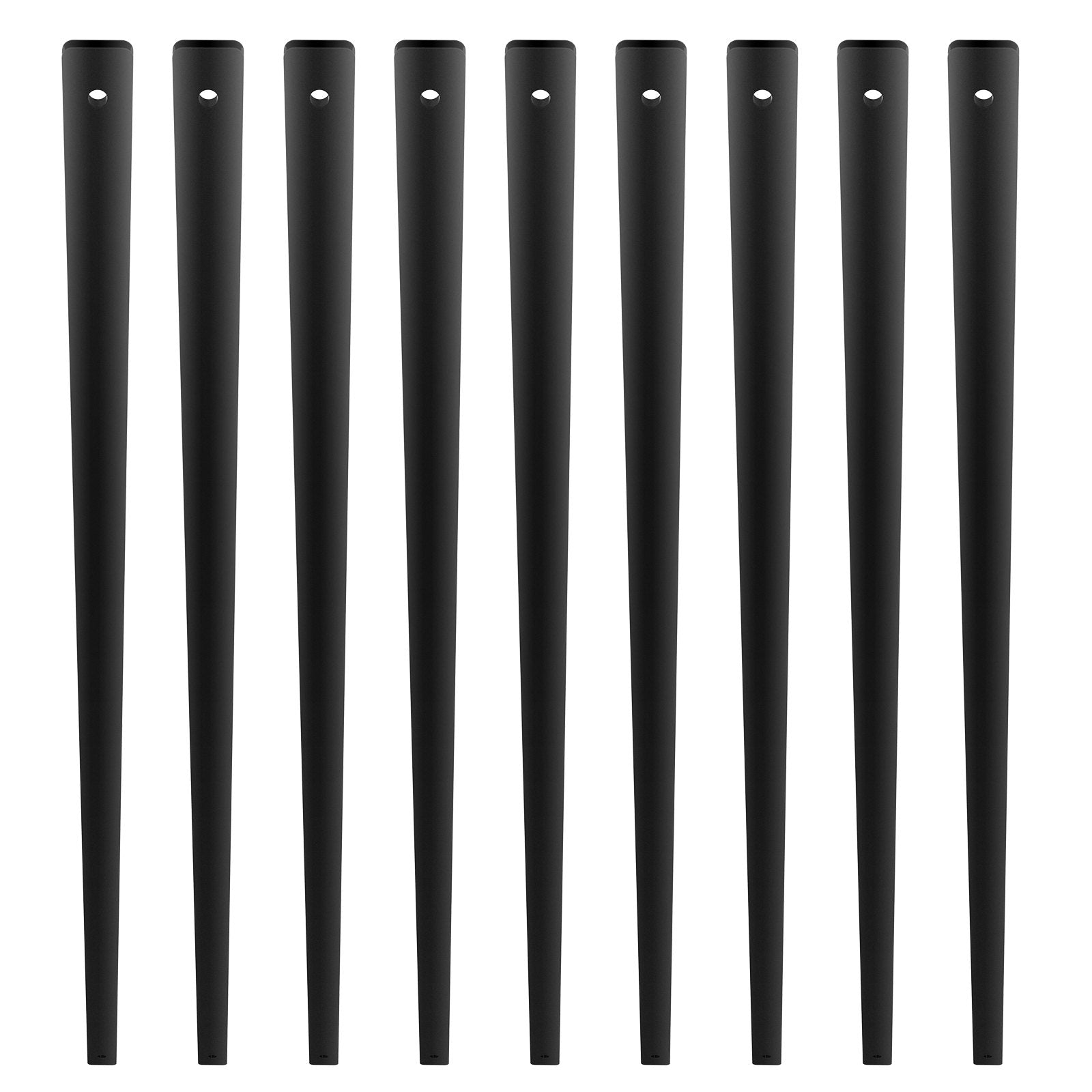VEVOR Staircase Metal Balusters, 29.5'' x 1'' Flat Aluminum Alloy Decorative Banister Spindles, 51 Pack Deck Baluster with Screws, Classic Hollow Deck Railing Satin Black Powder Coated for Porch