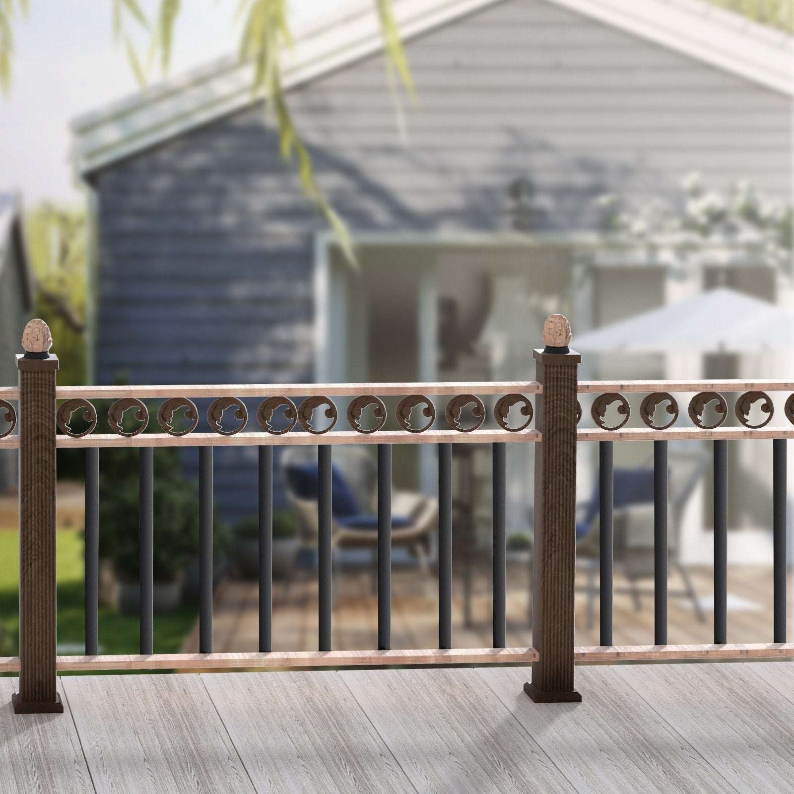 VEVOR Staircase Metal Balusters, 32.28"x1"x0.2" Flat Aluminum Alloy Decorative Banister Spindles, 51 Pack Deck Baluster with Screws, Classic Hollow Deck Railing Satin Black Powder Coated for Porch