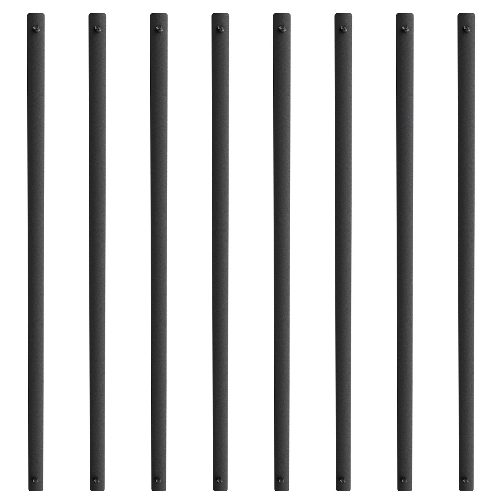 VEVOR Staircase Metal Balusters, 32.28"x1"x0.2" Flat Aluminum Alloy Decorative Banister Spindles, 51 Pack Deck Baluster with Screws, Classic Hollow Deck Railing Satin Black Powder Coated for Porch