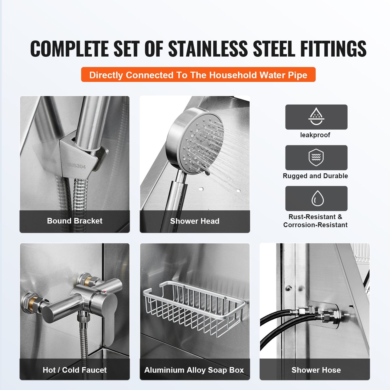 VEVOR 1.57M Pet Dog Bathing Station w/Ramp, Professional Stainless Steel Dog Grooming Tub w/ Soap Box, Faucet,Rich Accessory,Bathtub for Large,Medium,Small Pets, Washing Sink for Home(Left)